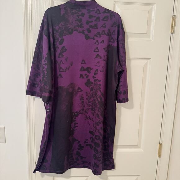 Natori Housecoat Purple Animal Print Asian-Inspired Robe XL Lounge Dress - Picture 5 of 5